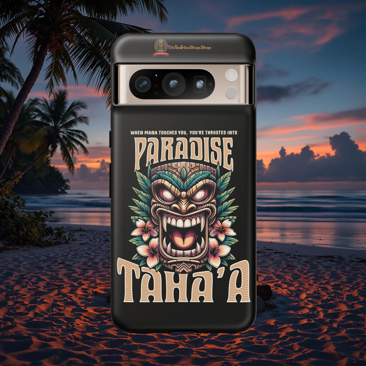 Tahaa – Coque Antichoc Premium « Tiki Féroce » | Design Tribal & Protection Maximale