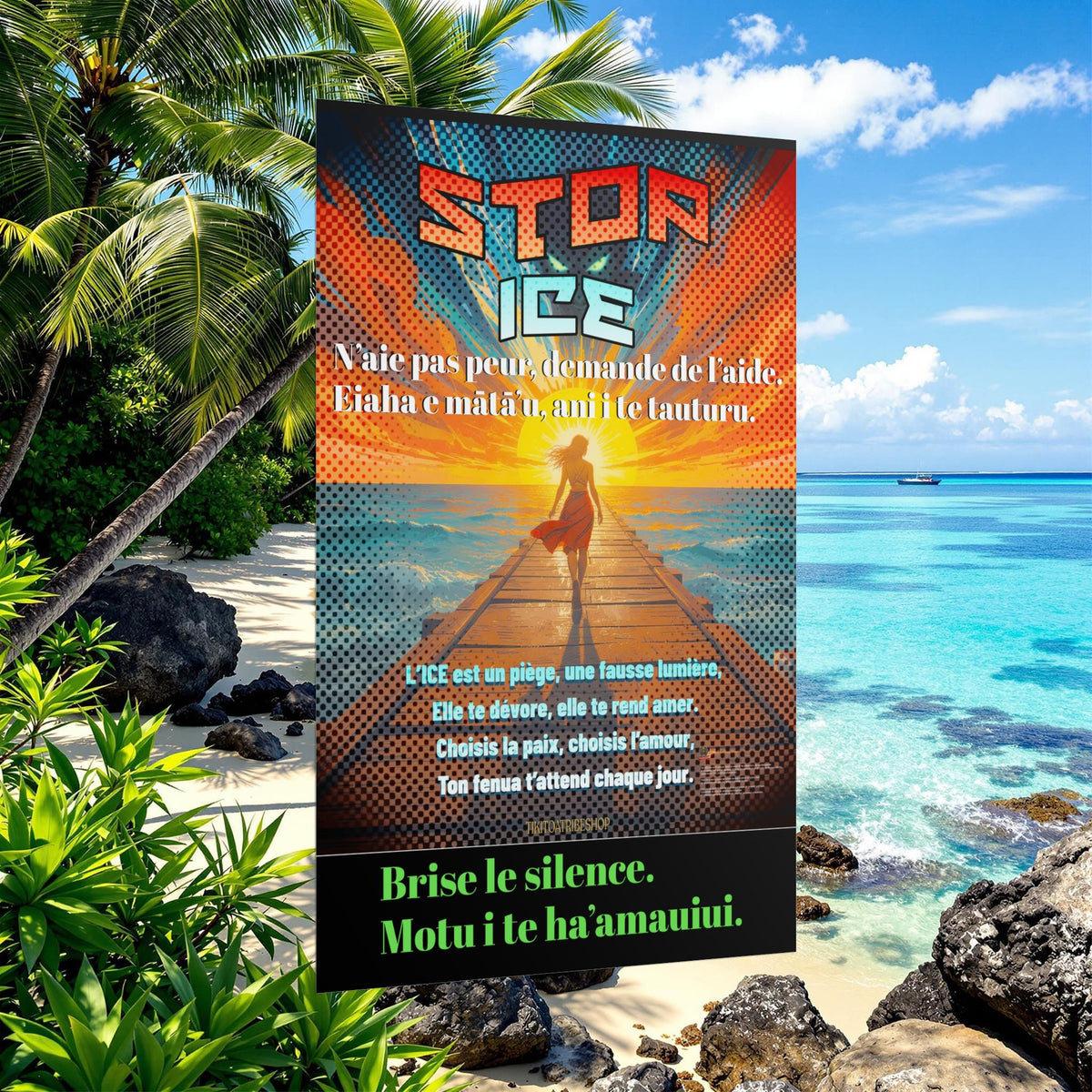 Posters Anti-ICE Polynésie – Affiches de Sensibilisation Contre la Drogue “Paruru i te ora – Brisons les chaînes de l’ICE”