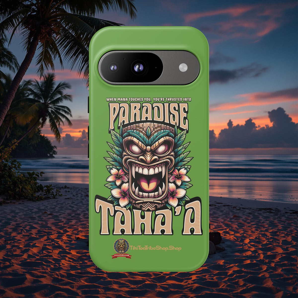 Tahaa – Coque Antichoc Premium « Tiki Féroce » | Design Tribal & Protection Maximale
