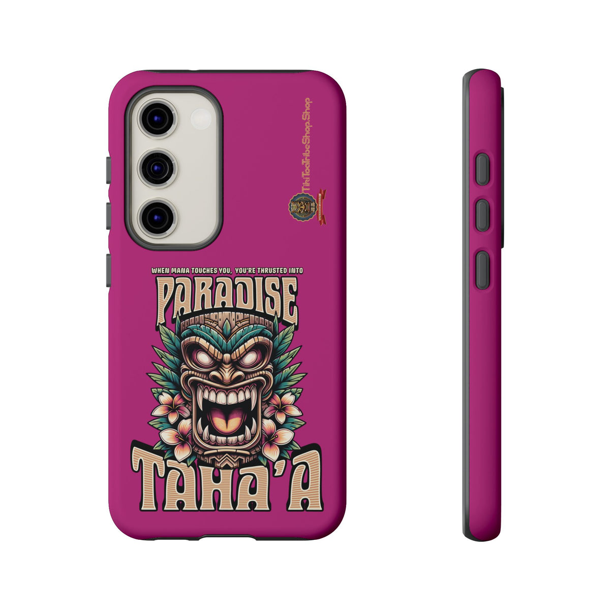 Tahaa – Coque Antichoc Premium « Tiki Féroce » | Design Tribal & Protection Maximale