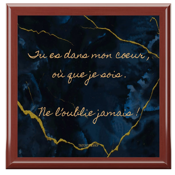 Coffret à Bijoux en bois noble avec carreaux céramique