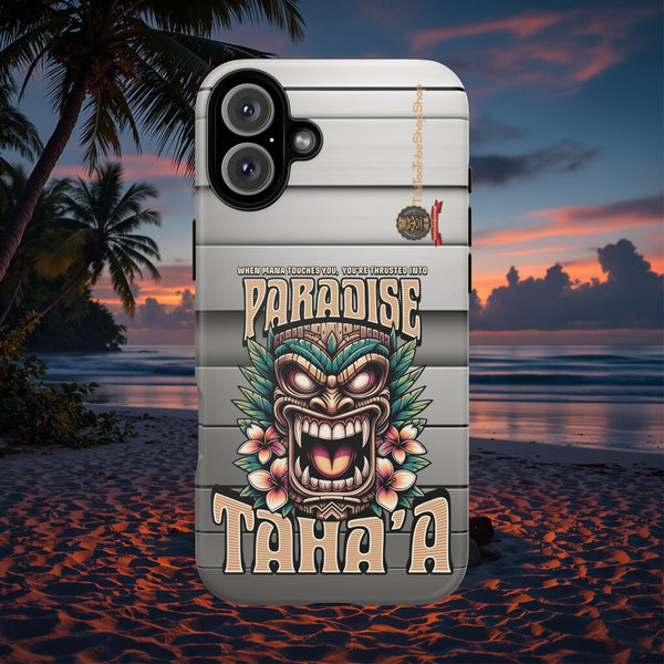 Tahaa – Coque Antichoc Premium « Tiki Féroce » | Design Tribal & Protection Maximale