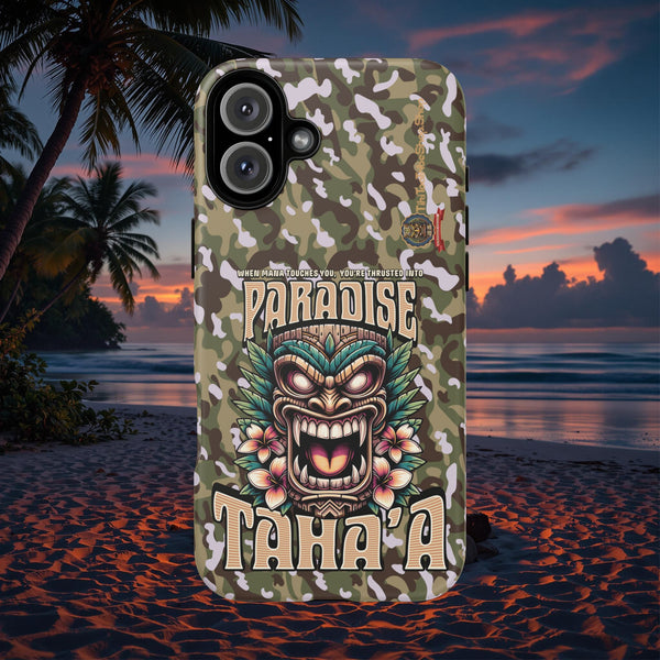 Tahaa – Coque Antichoc Premium « Tiki Féroce » | Design Tribal & Protection Maximale