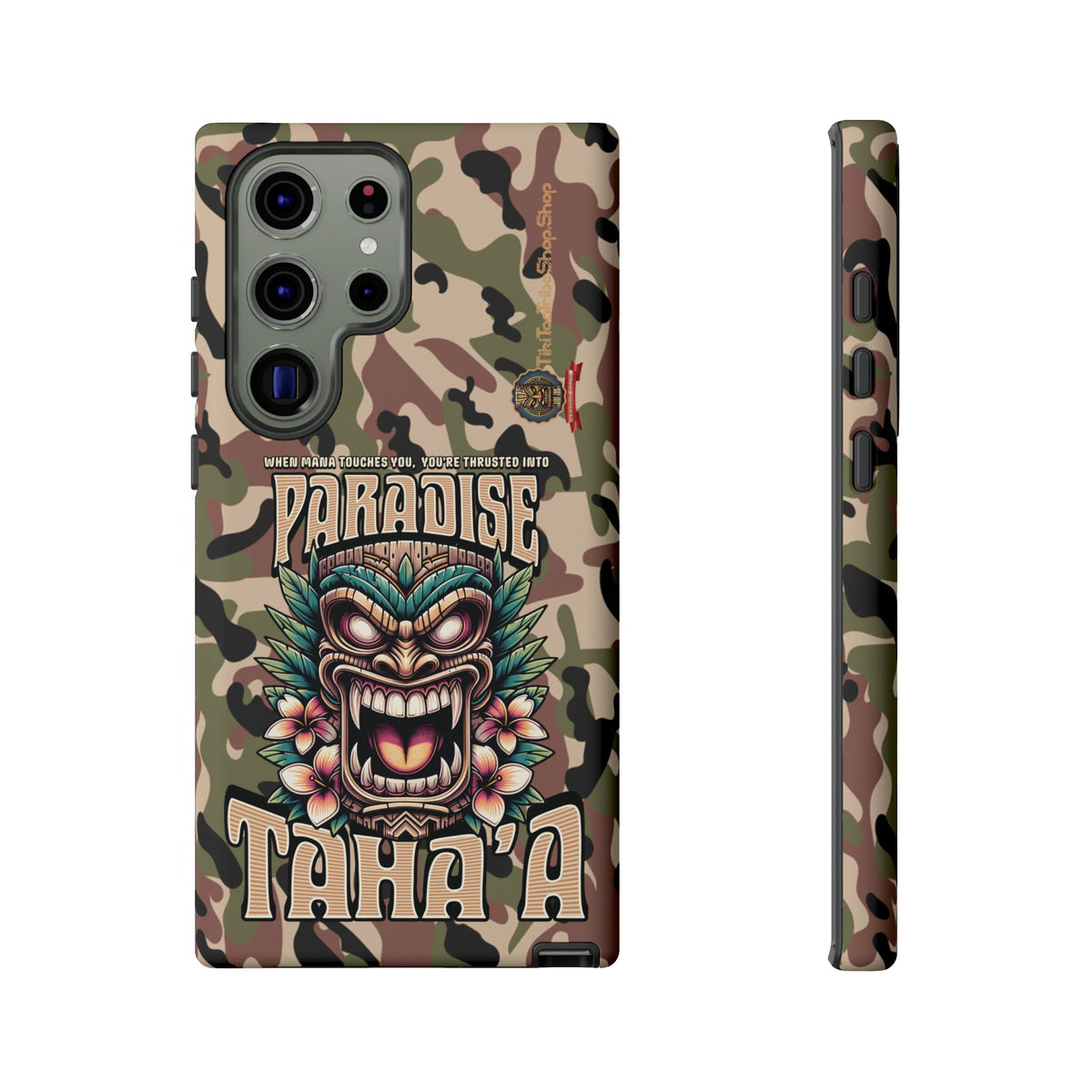 Tahaa – Coque Antichoc Premium « Tiki Féroce » | Design Tribal & Protection Maximale