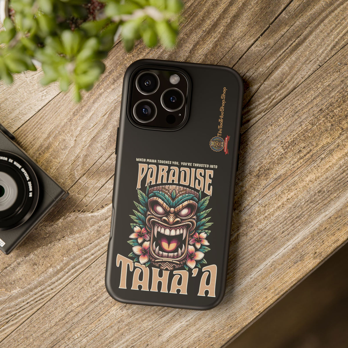 Tahaa – Coque Antichoc Premium « Tiki Féroce » | Design Tribal & Protection Maximale