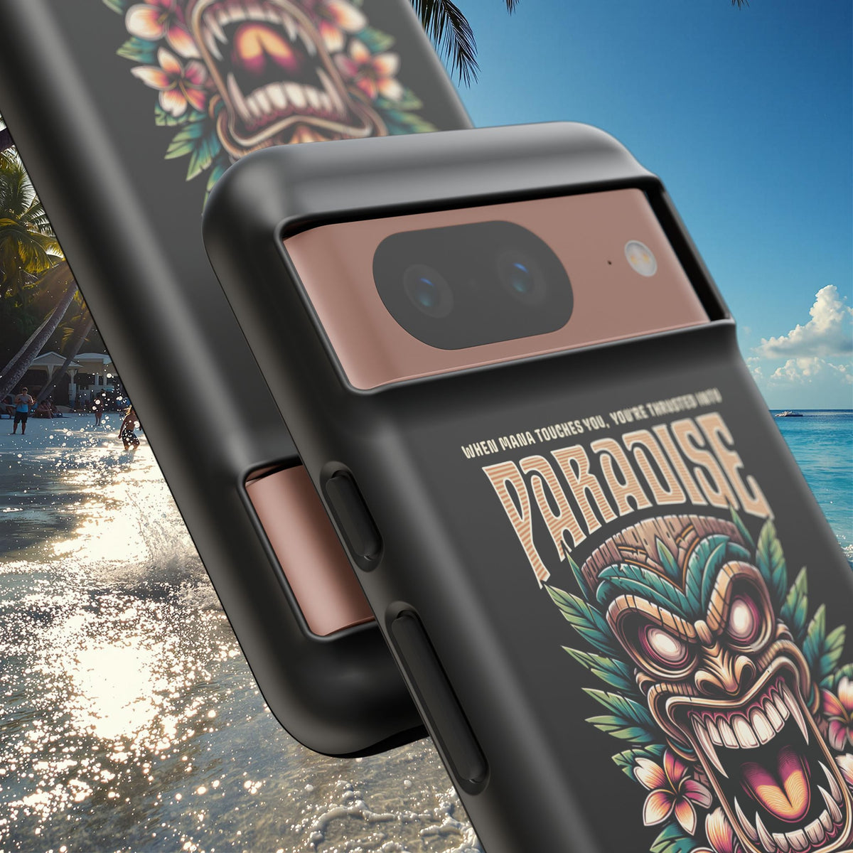 Tahaa – Coque Antichoc Premium « Tiki Féroce » | Design Tribal & Protection Maximale
