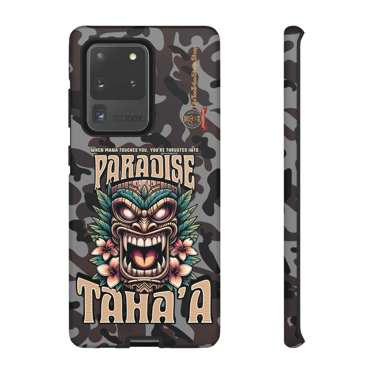 Tahaa – Coque Antichoc Premium « Tiki Féroce » | Design Tribal & Protection Maximale
