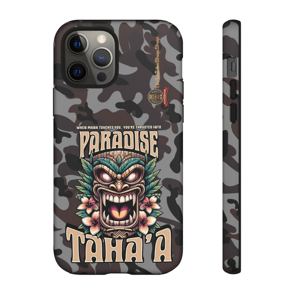 Tahaa – Coque Antichoc Premium « Tiki Féroce » | Design Tribal & Protection Maximale