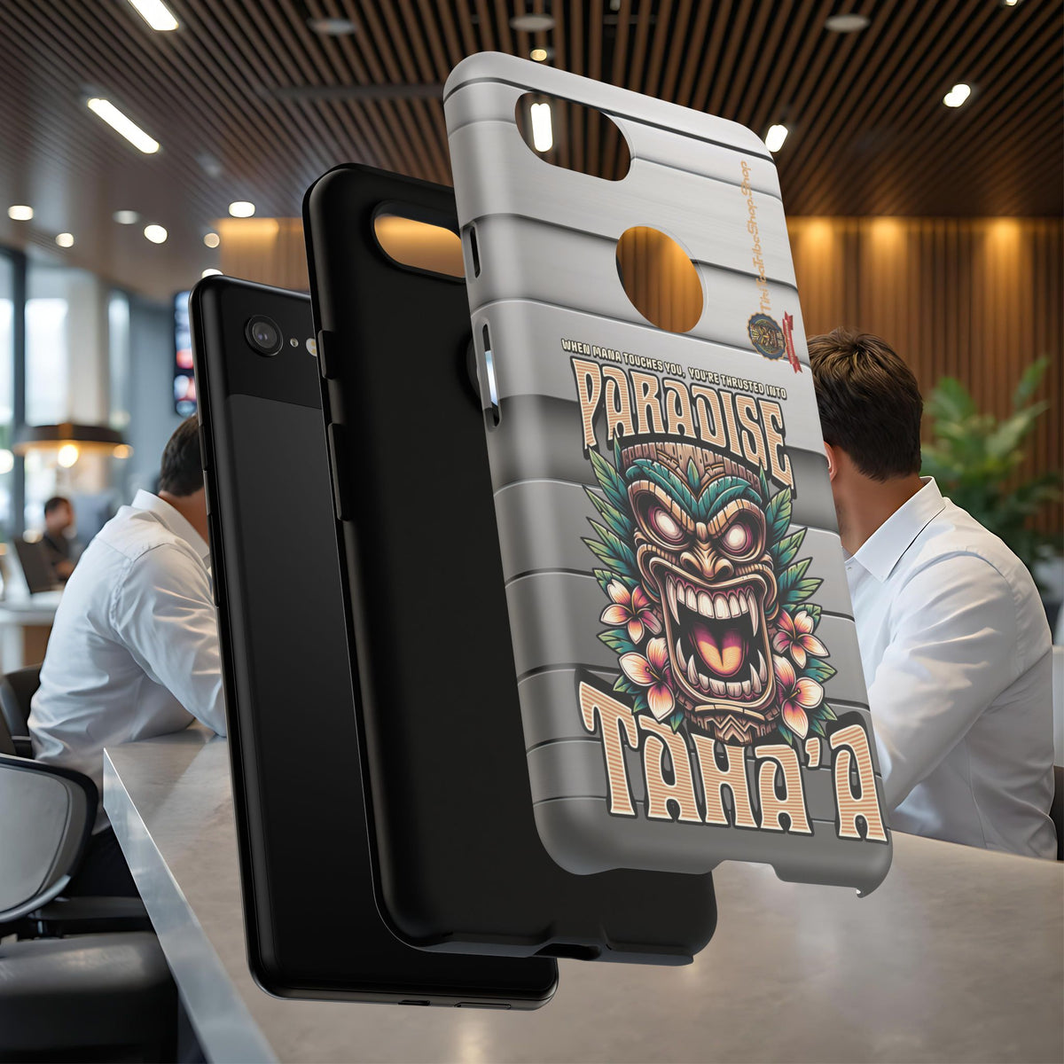 Tahaa – Coque Antichoc Premium « Tiki Féroce » | Design Tribal & Protection Maximale