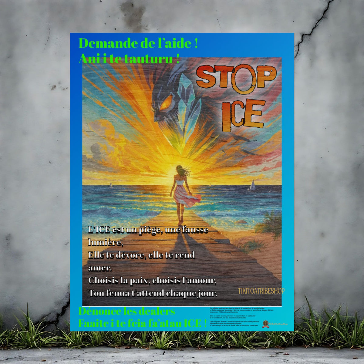 Posters Anti-ICE Polynésie – Affiches de Sensibilisation Contre la Drogue “Paruru i te ora – Brisons les chaînes de l’ICE”