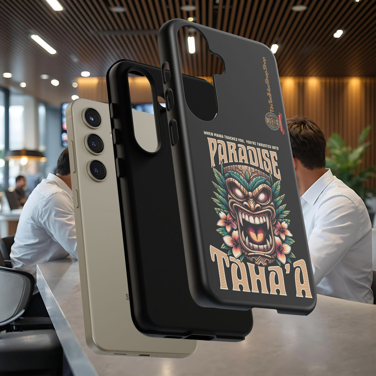 Tahaa – Coque Antichoc Premium « Tiki Féroce » | Design Tribal & Protection Maximale