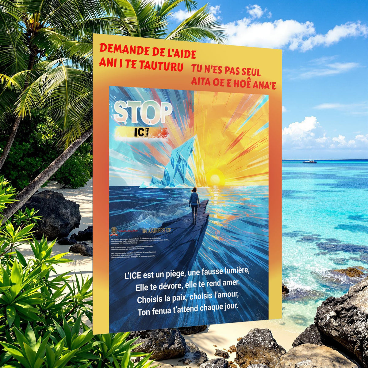 Posters Anti-ICE Polynésie – Affiches de Sensibilisation Contre la Drogue “Paruru i te ora – Brisons les chaînes de l’ICE”