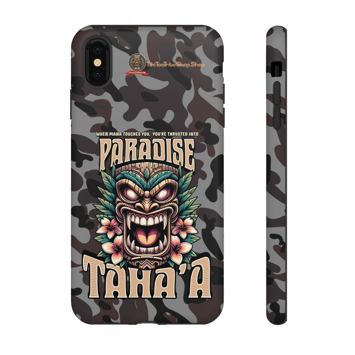 Tahaa – Coque Antichoc Premium « Tiki Féroce » | Design Tribal & Protection Maximale