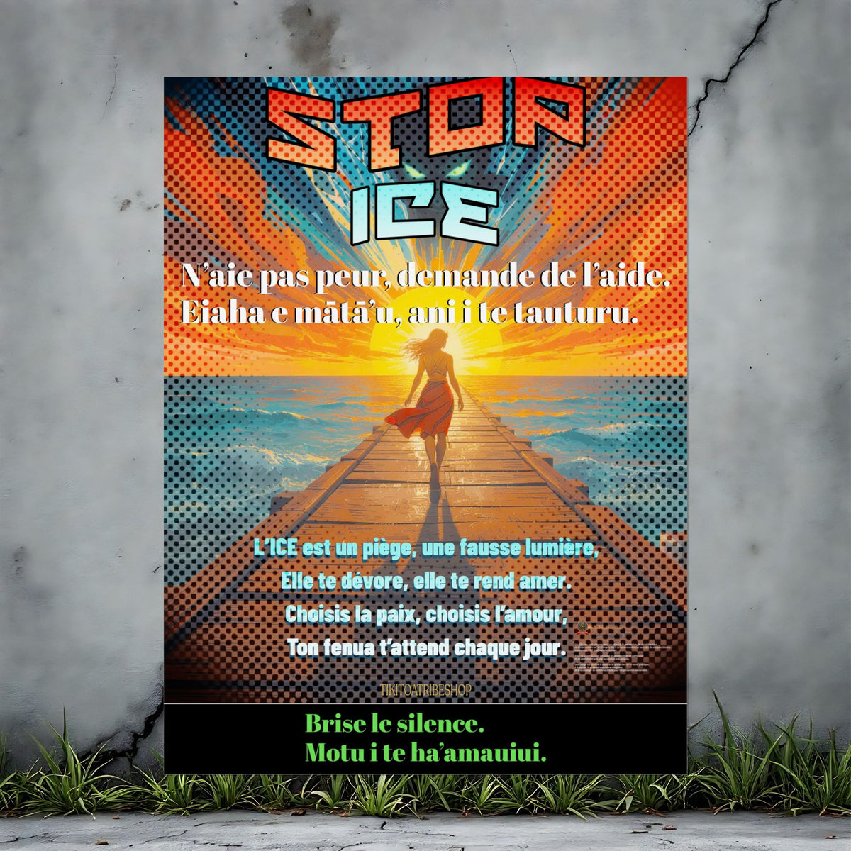 Posters Anti-ICE Polynésie – Affiches de Sensibilisation Contre la Drogue “Paruru i te ora – Brisons les chaînes de l’ICE”