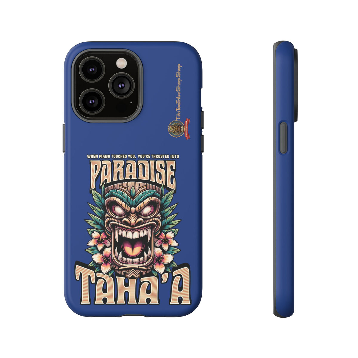 Tahaa – Coque Antichoc Premium « Tiki Féroce » | Design Tribal & Protection Maximale
