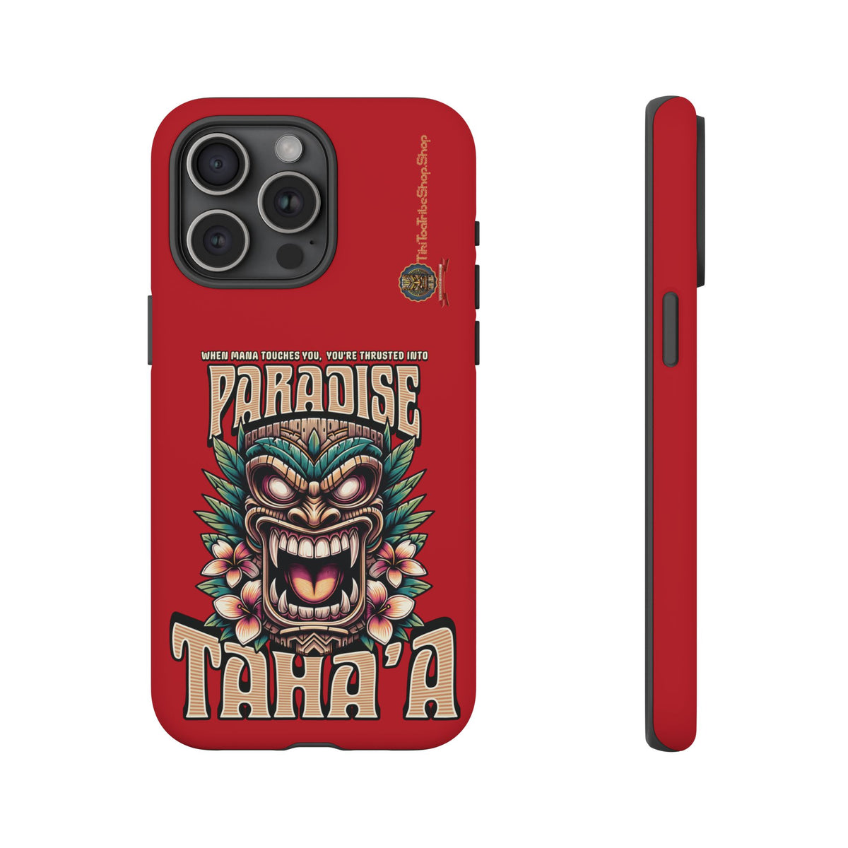 Tahaa – Coque Antichoc Premium « Tiki Féroce » | Design Tribal & Protection Maximale