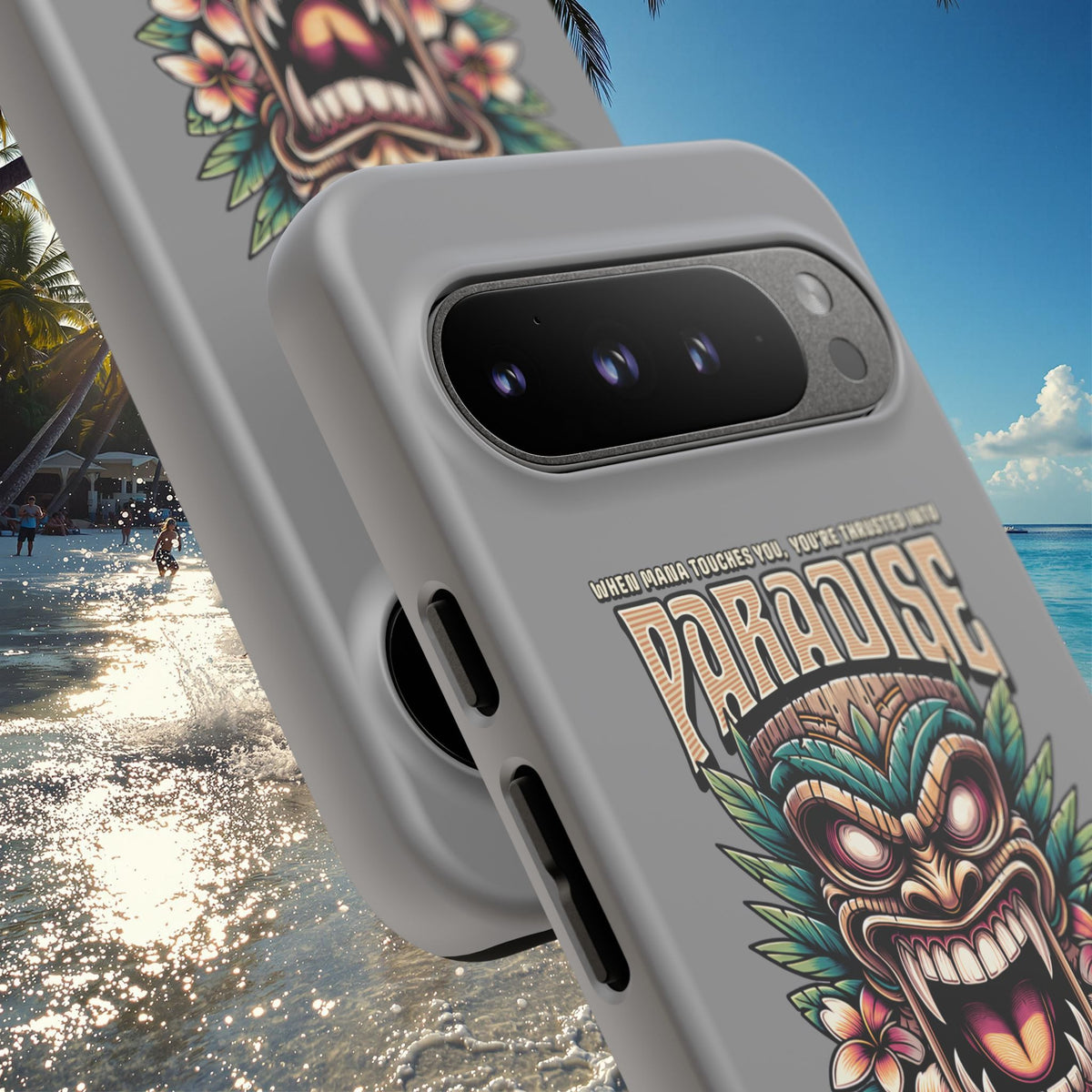 Tahaa – Coque Antichoc Premium « Tiki Féroce » | Design Tribal & Protection Maximale