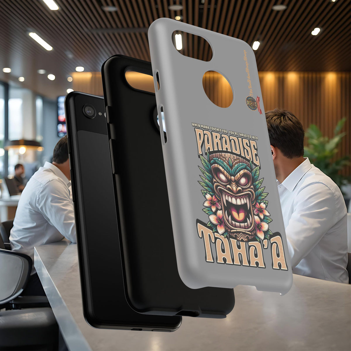 Tahaa – Coque Antichoc Premium « Tiki Féroce » | Design Tribal & Protection Maximale
