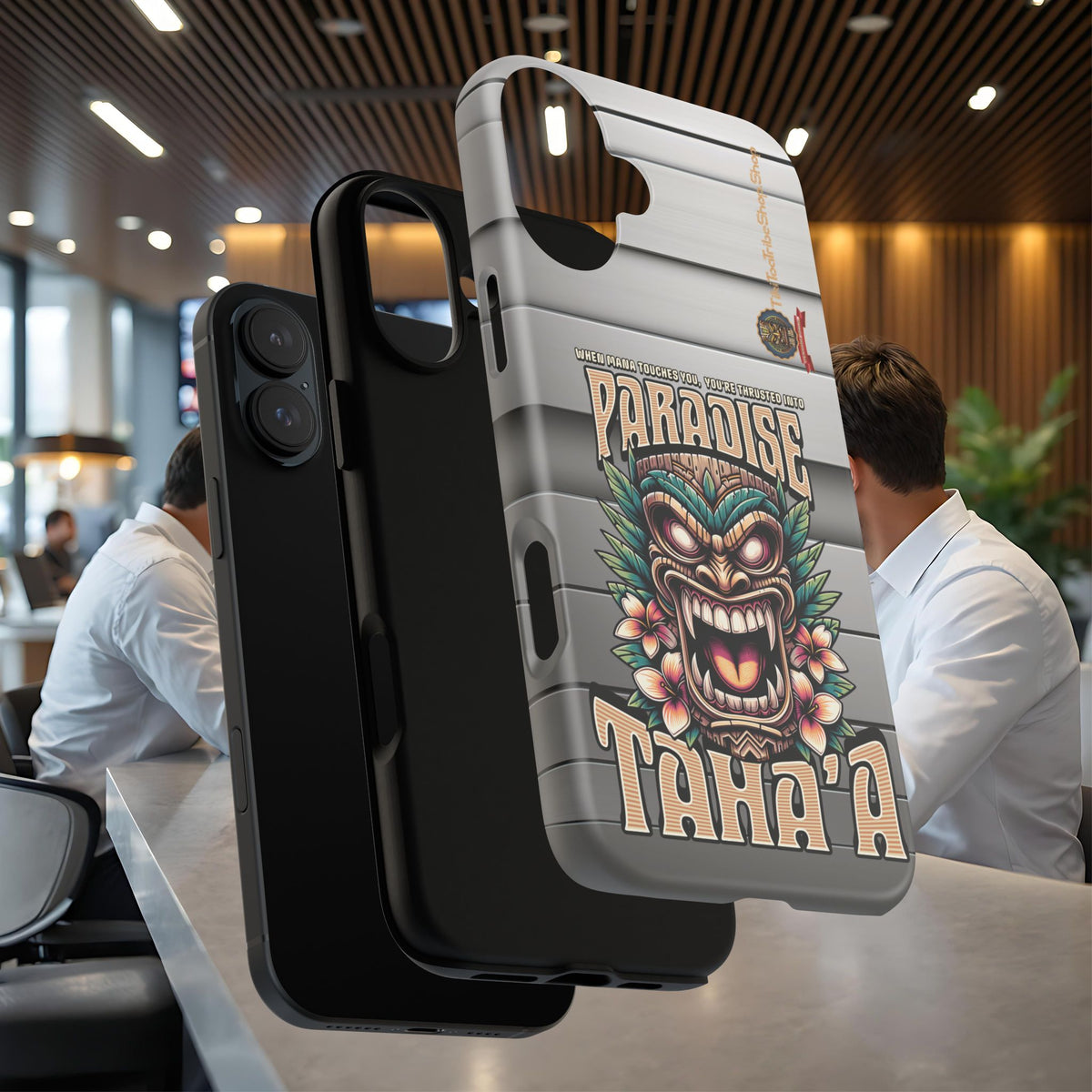 Tahaa – Coque Antichoc Premium « Tiki Féroce » | Design Tribal & Protection Maximale