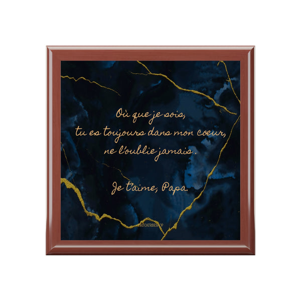 Coffret à Bijoux en bois noble avec carreaux céramique