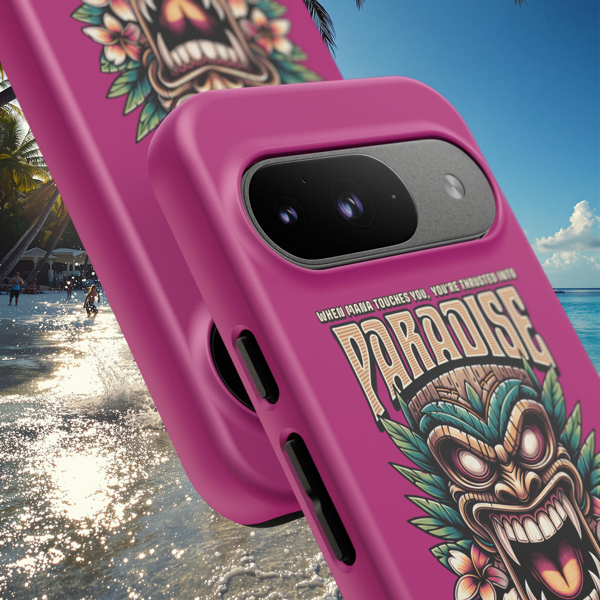 Tahaa – Coque Antichoc Premium « Tiki Féroce » | Design Tribal & Protection Maximale