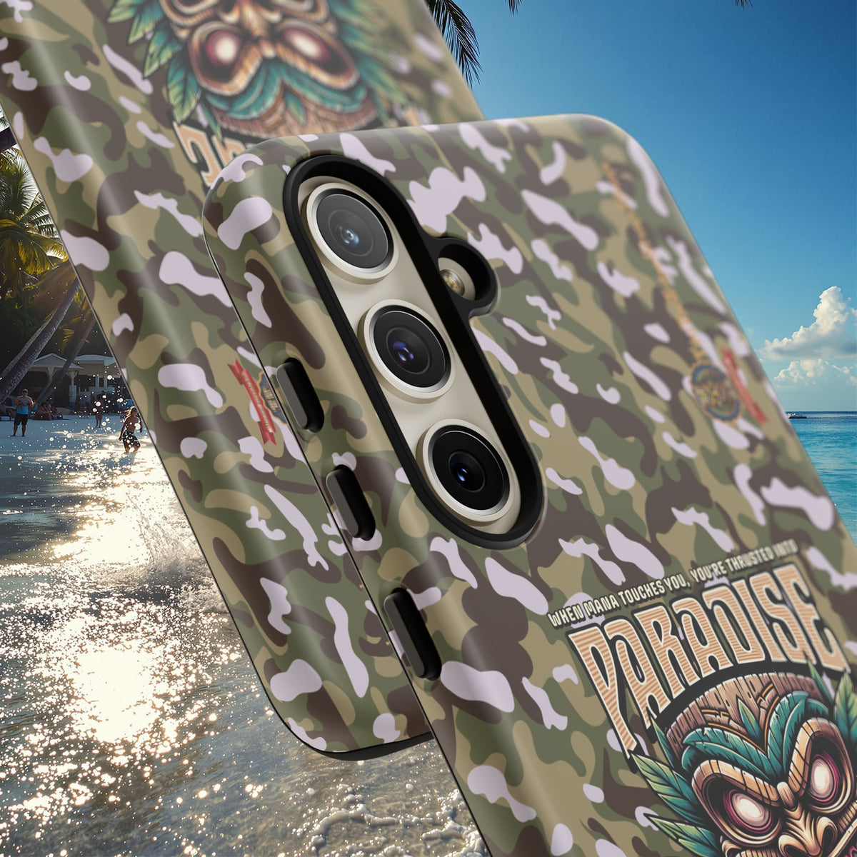 Tahaa – Coque Antichoc Premium « Tiki Féroce » | Design Tribal & Protection Maximale