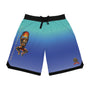 B-BALL SHORTS - Lagoon Blue Gradient &amp; Ocean Style