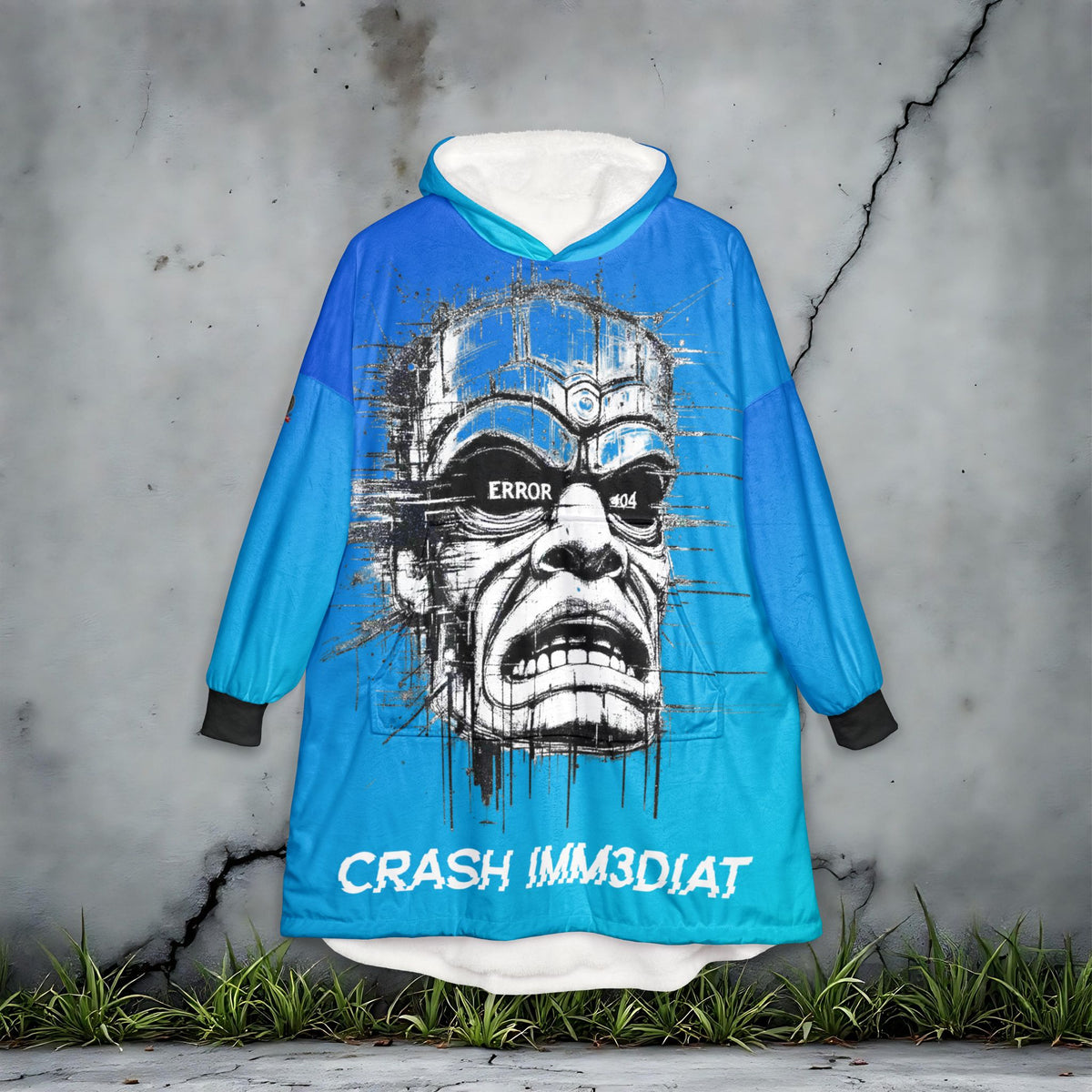 Tiki Glitch &amp; Error Hooded Fleece Blanket