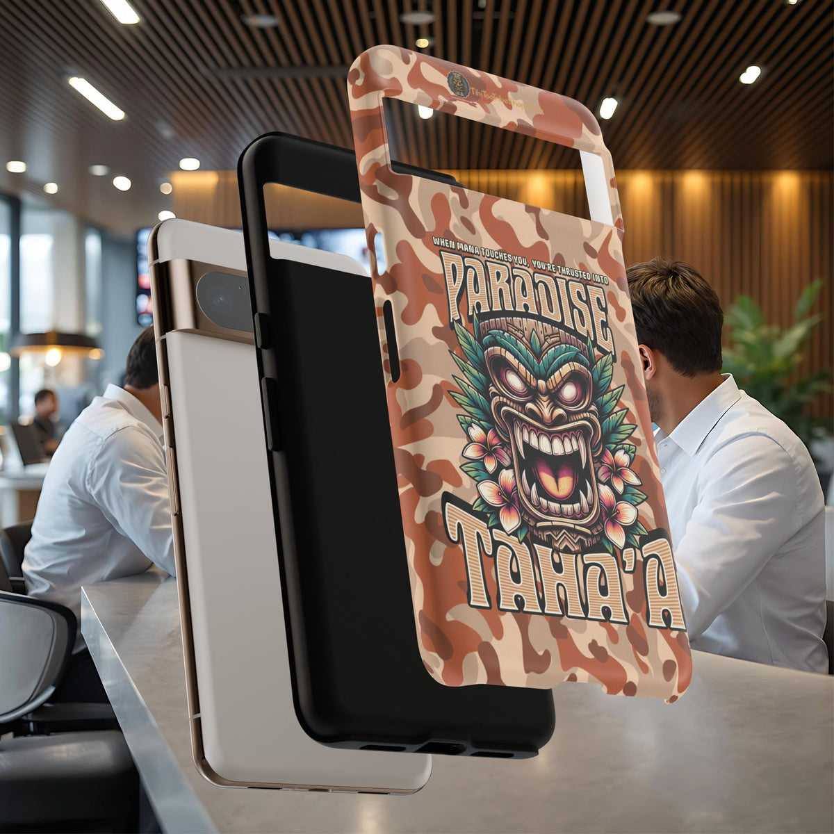 Tahaa – Coque Antichoc Premium « Tiki Féroce » | Design Tribal & Protection Maximale