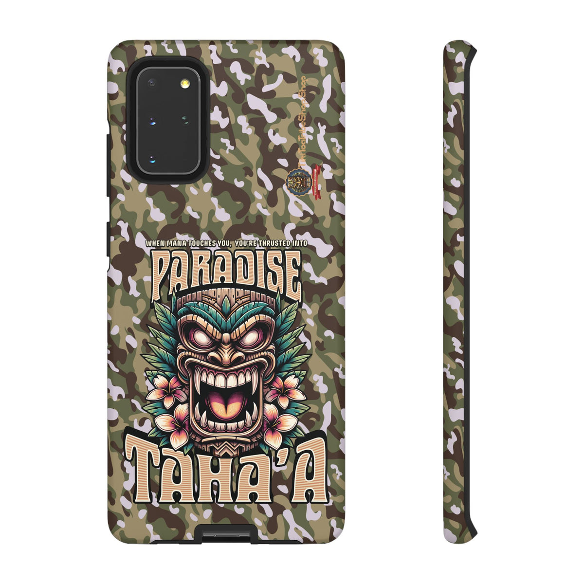 Tahaa – Coque Antichoc Premium « Tiki Féroce » | Design Tribal & Protection Maximale