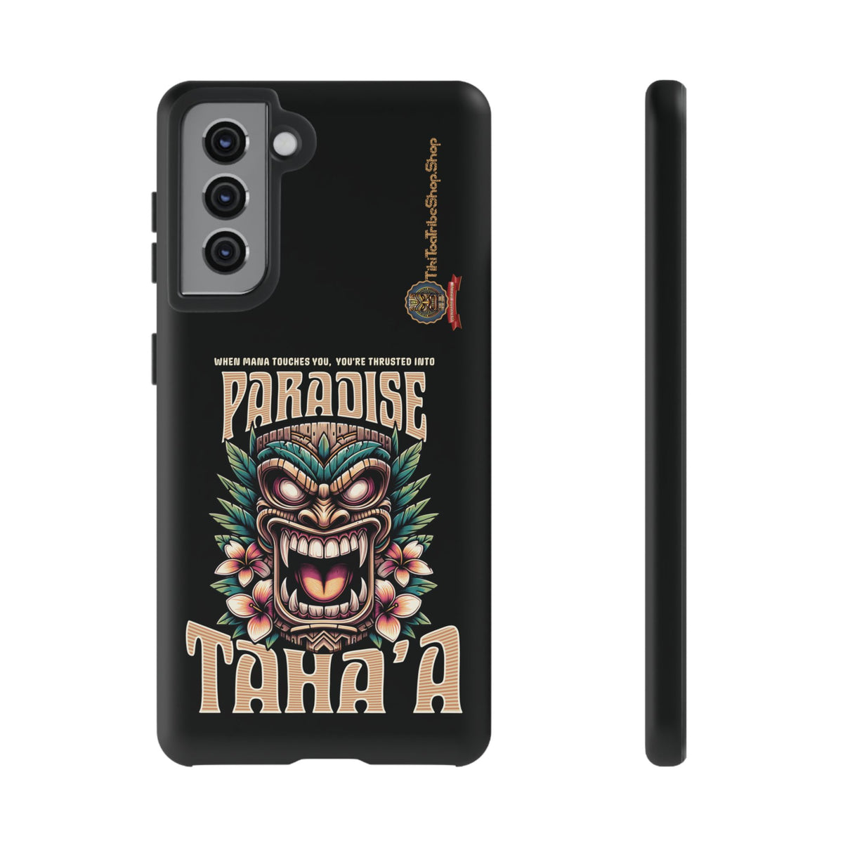 Tahaa – Coque Antichoc Premium « Tiki Féroce » | Design Tribal & Protection Maximale