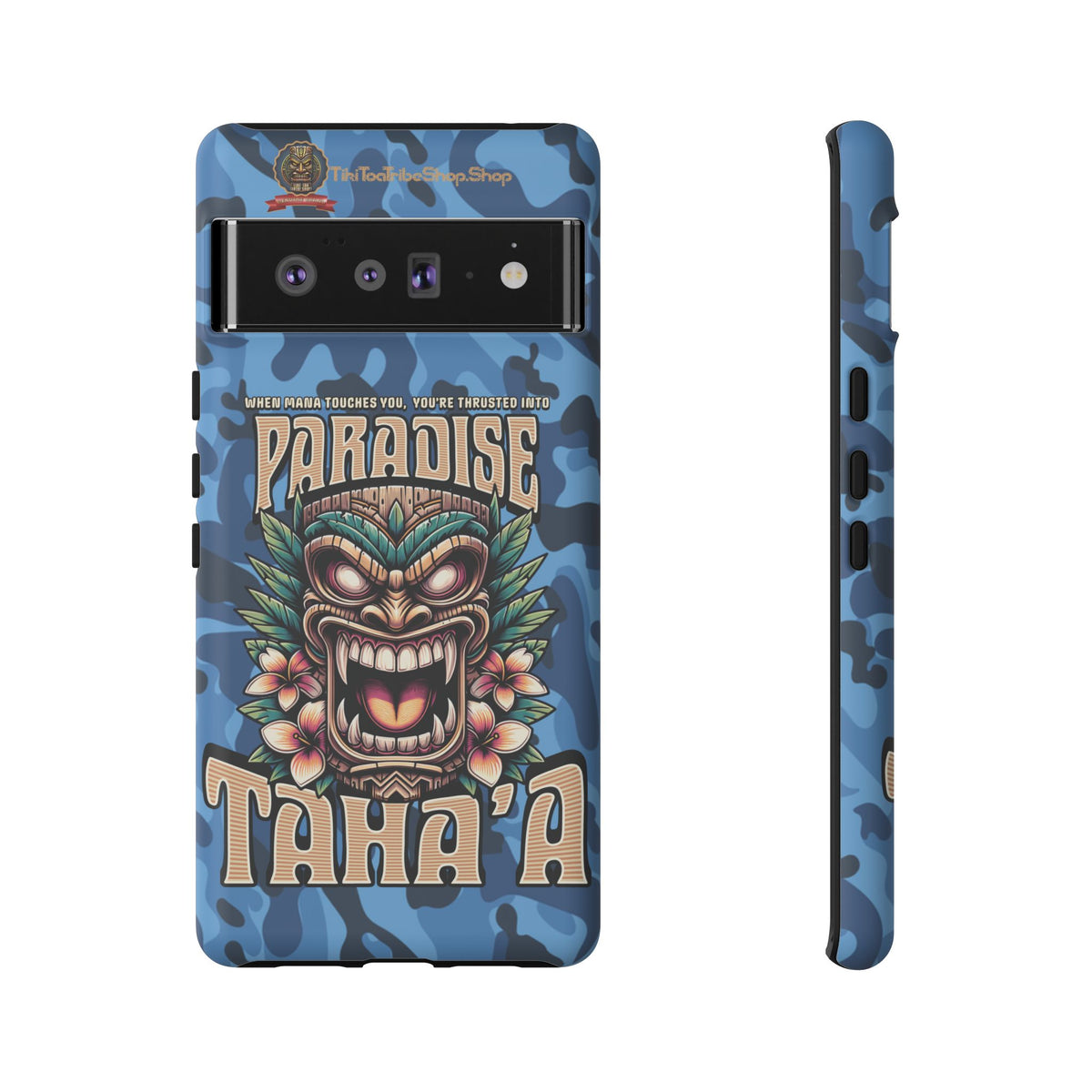 Tahaa – Coque Antichoc Premium « Tiki Féroce » | Design Tribal & Protection Maximale