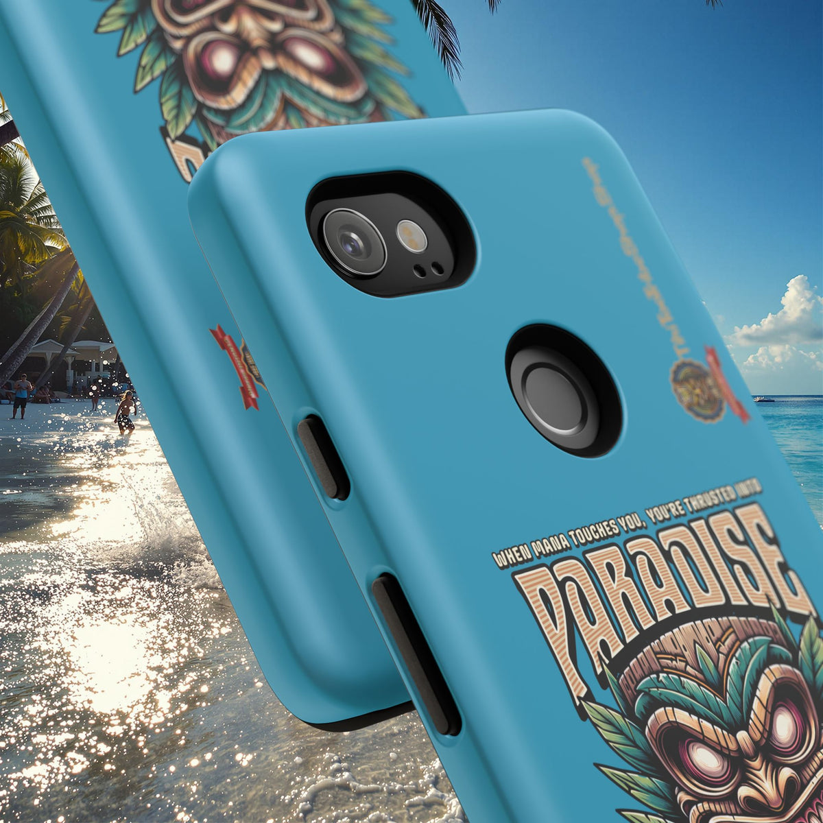 Tahaa – Coque Antichoc Premium « Tiki Féroce » | Design Tribal & Protection Maximale