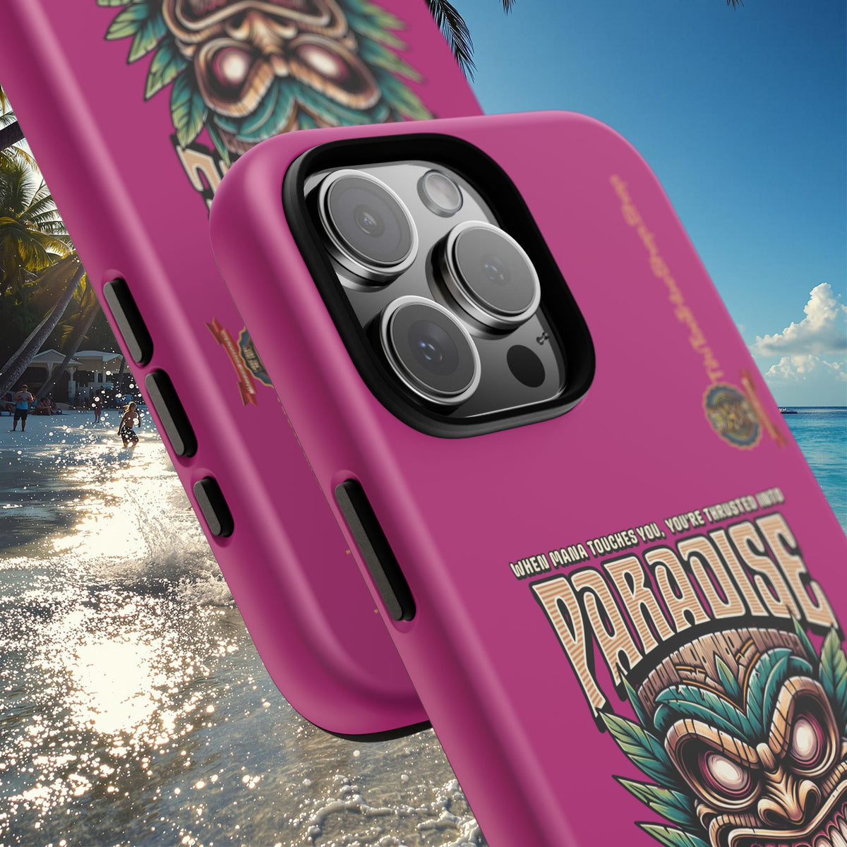 Tahaa – Coque Antichoc Premium « Tiki Féroce » | Design Tribal & Protection Maximale