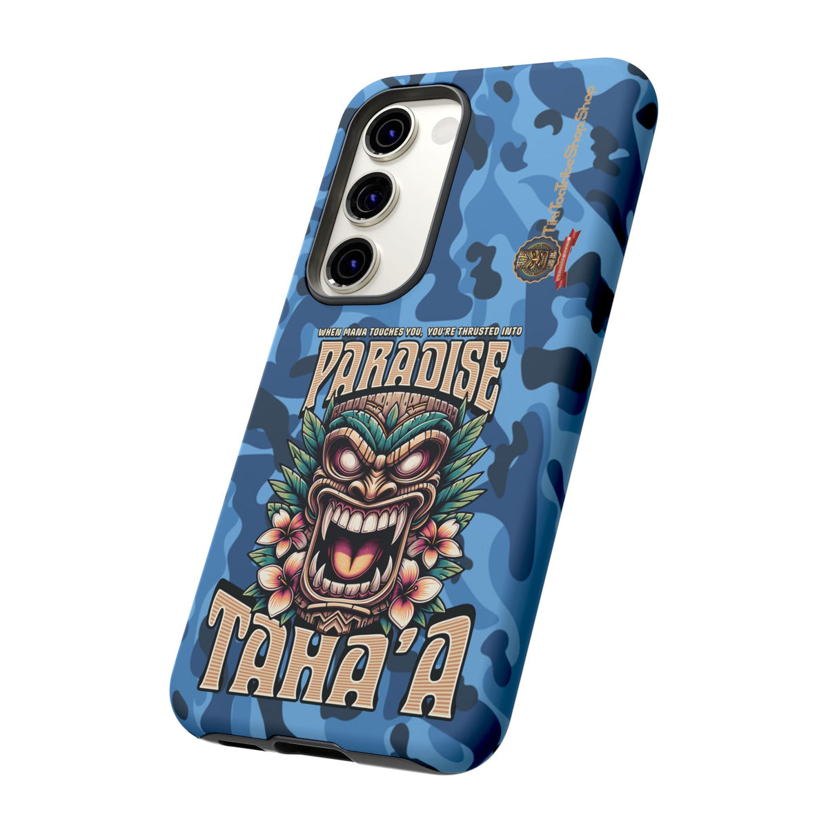 Tahaa – Coque Antichoc Premium « Tiki Féroce » | Design Tribal & Protection Maximale