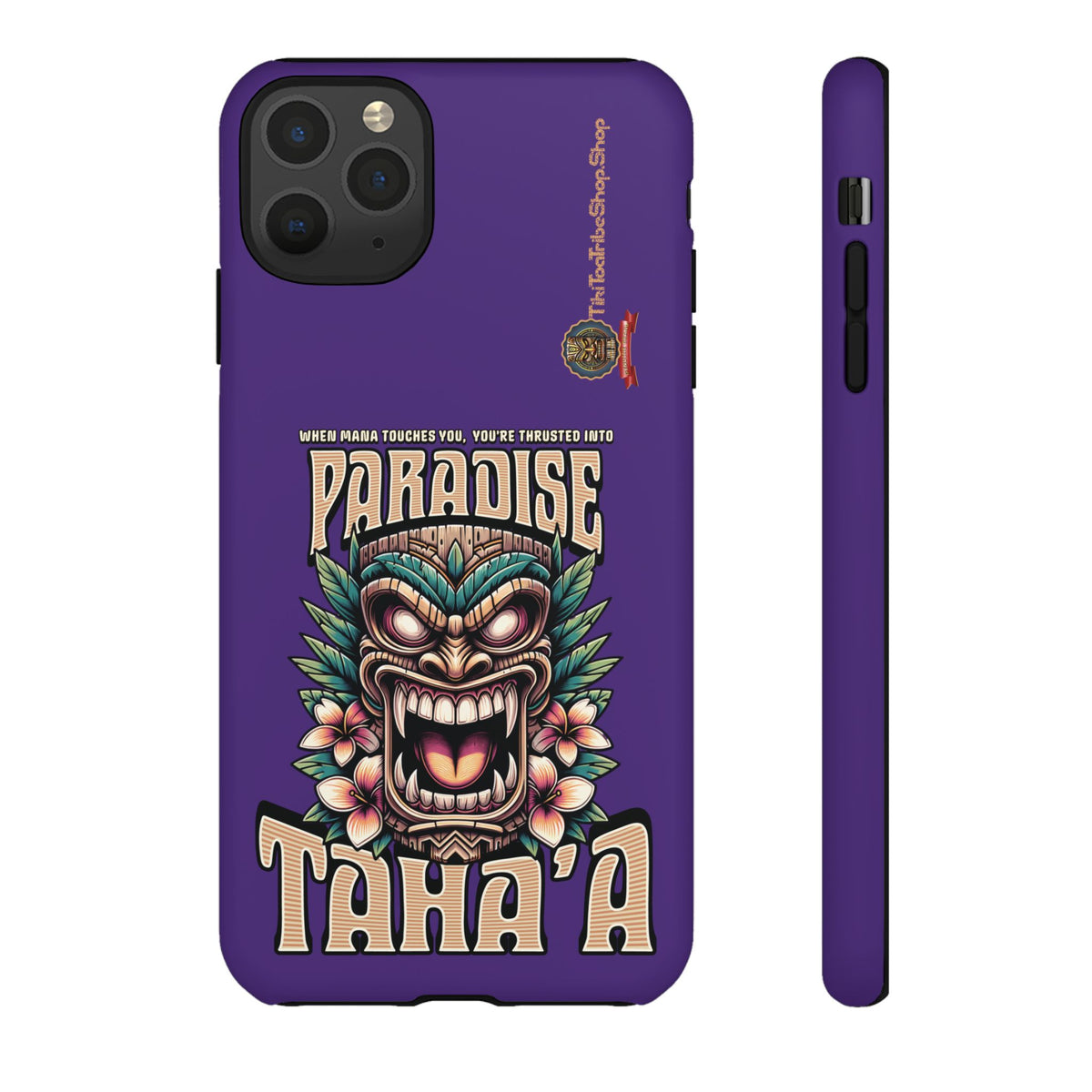 Tahaa – Coque Antichoc Premium « Tiki Féroce » | Design Tribal & Protection Maximale