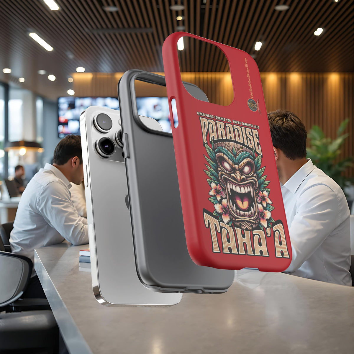 Tahaa – Coque Antichoc Premium « Tiki Féroce » | Design Tribal & Protection Maximale