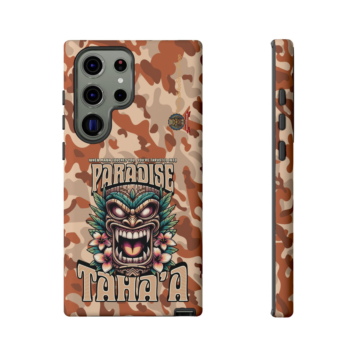 Tahaa – Coque Antichoc Premium « Tiki Féroce » | Design Tribal & Protection Maximale