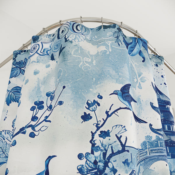Voyage Asiatique - Motifs Traditionnels Bleu & Blanc
