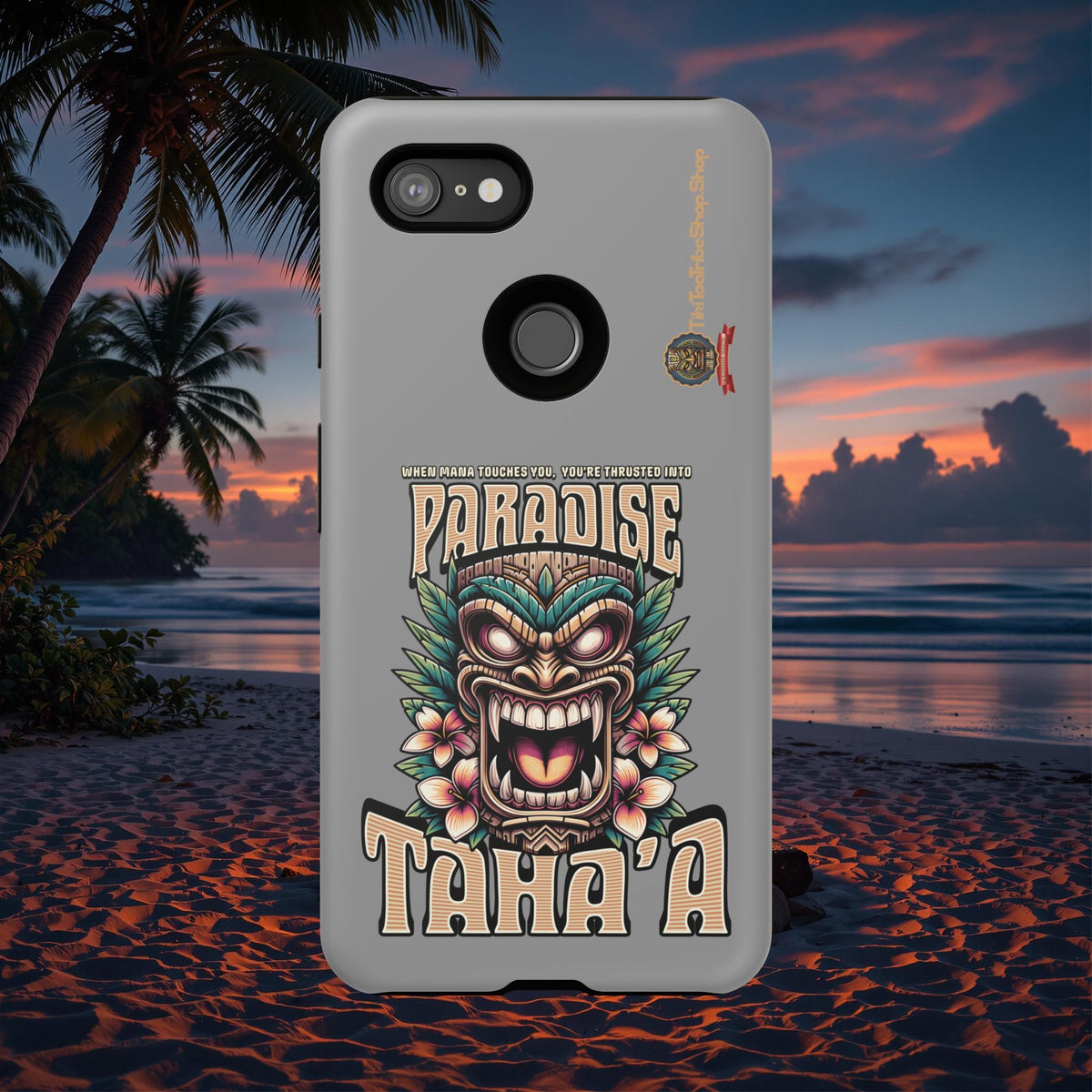 Tahaa – Coque Antichoc Premium « Tiki Féroce » | Design Tribal & Protection Maximale