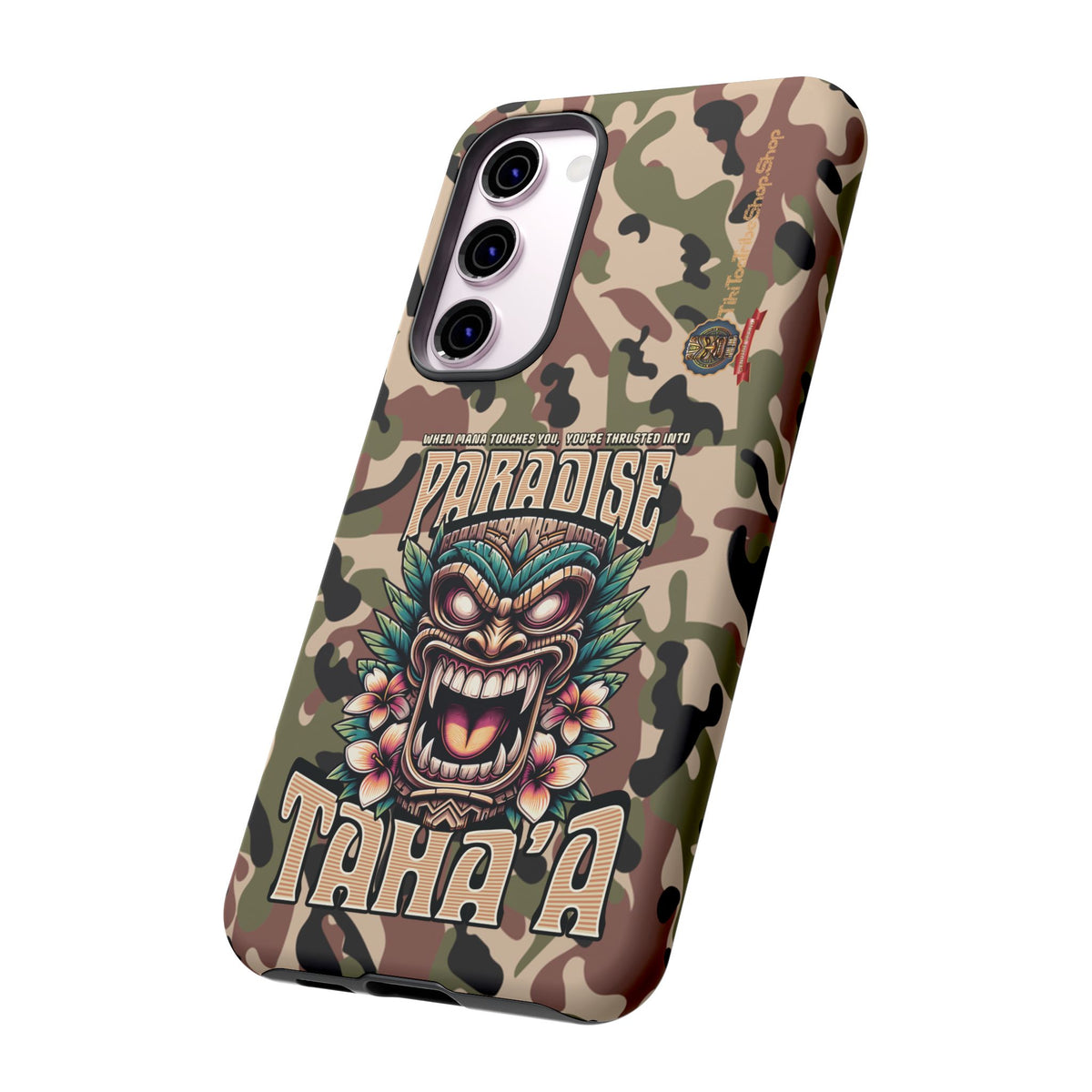 Tahaa – Coque Antichoc Premium « Tiki Féroce » | Design Tribal & Protection Maximale