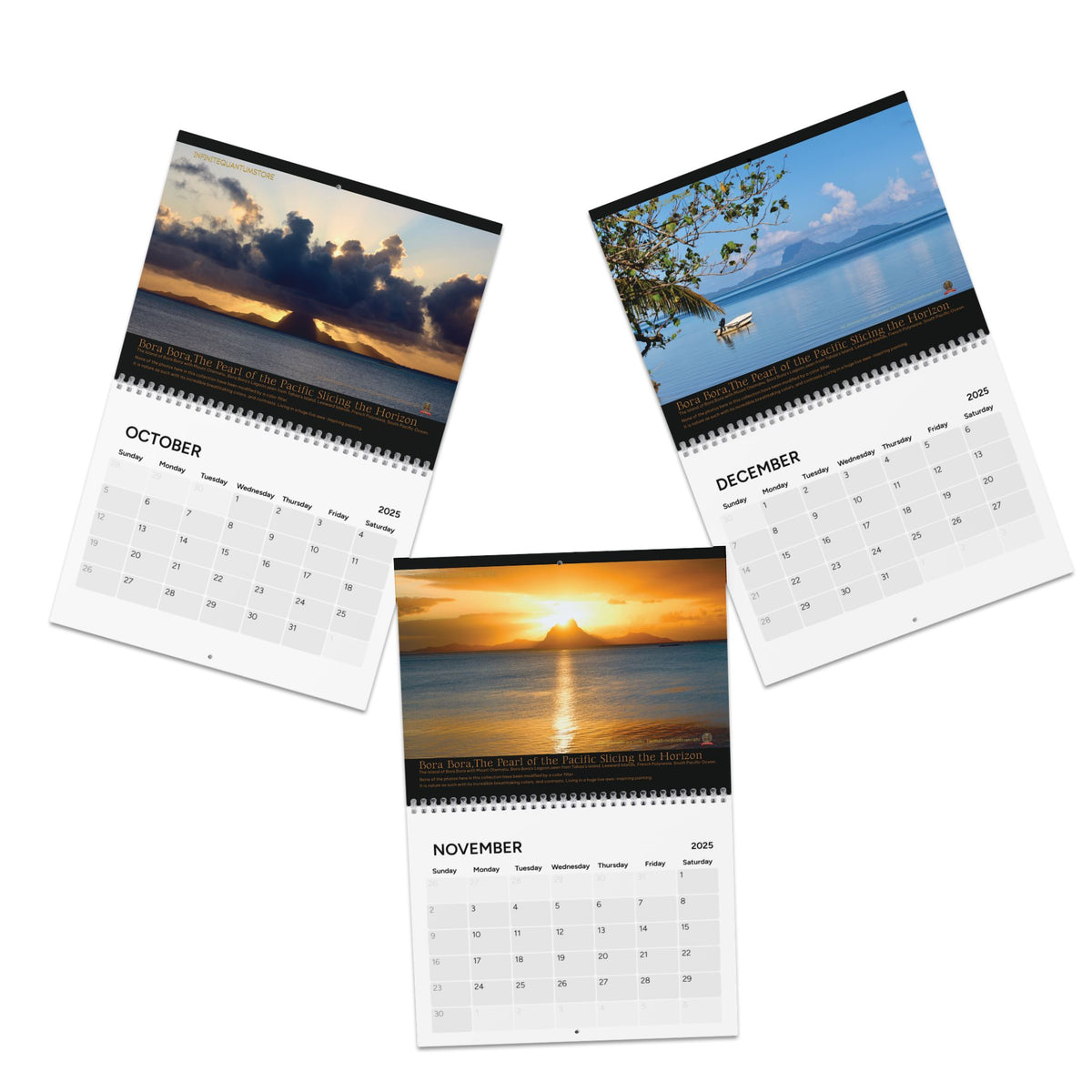 2025 Wall Calendar Bora Bora, Paradise Island