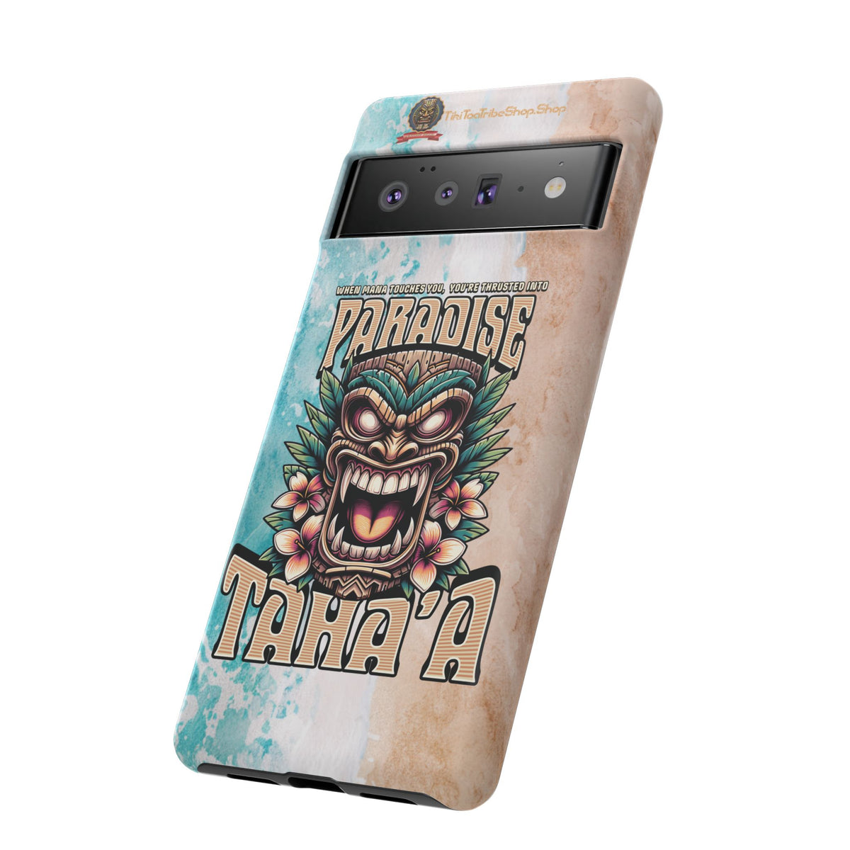 Tahaa – Coque Antichoc Premium « Tiki Féroce » | Design Tribal & Protection Maximale
