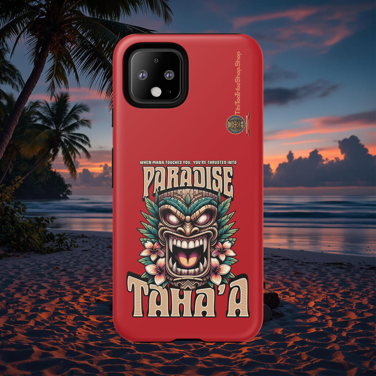 Tahaa – Coque Antichoc Premium « Tiki Féroce » | Design Tribal & Protection Maximale
