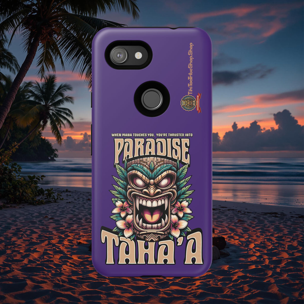 Tahaa – Coque Antichoc Premium « Tiki Féroce » | Design Tribal & Protection Maximale