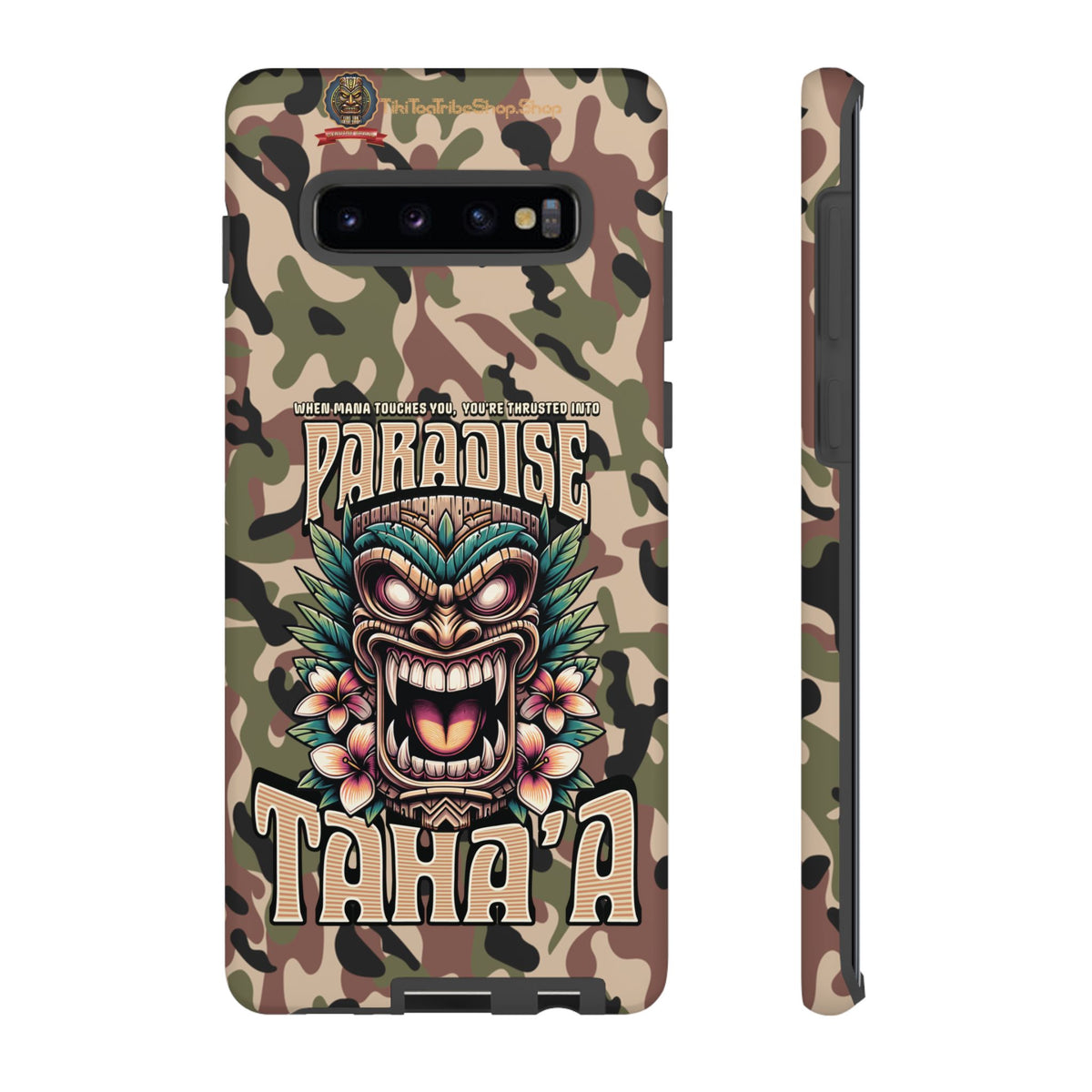 Tahaa – Coque Antichoc Premium « Tiki Féroce » | Design Tribal & Protection Maximale