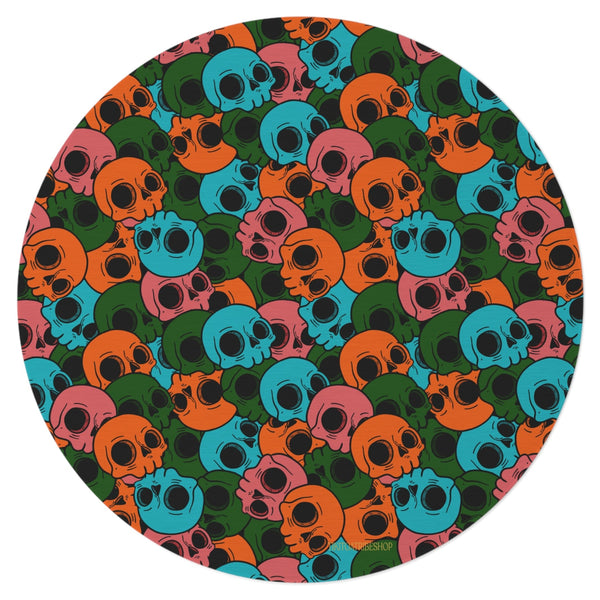 Tapis Rond, Tête à Tête Multicolore– “Pop Skull Party”