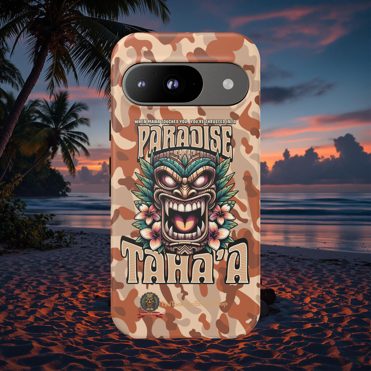 Tahaa – Coque Antichoc Premium « Tiki Féroce » | Design Tribal & Protection Maximale