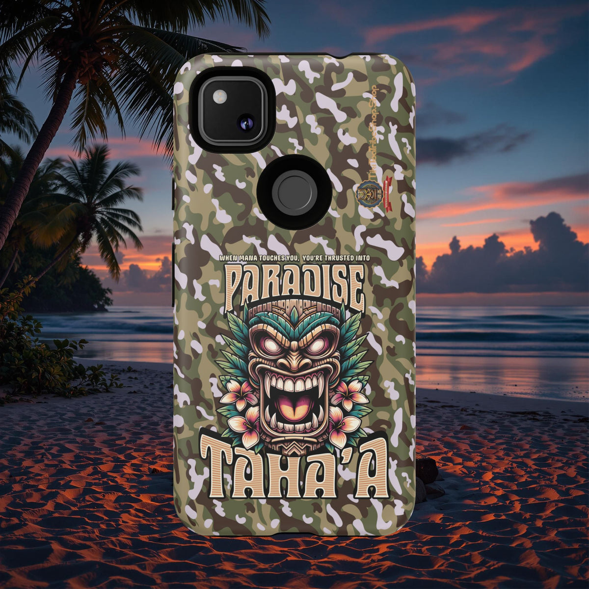 Tahaa – Coque Antichoc Premium « Tiki Féroce » | Design Tribal & Protection Maximale