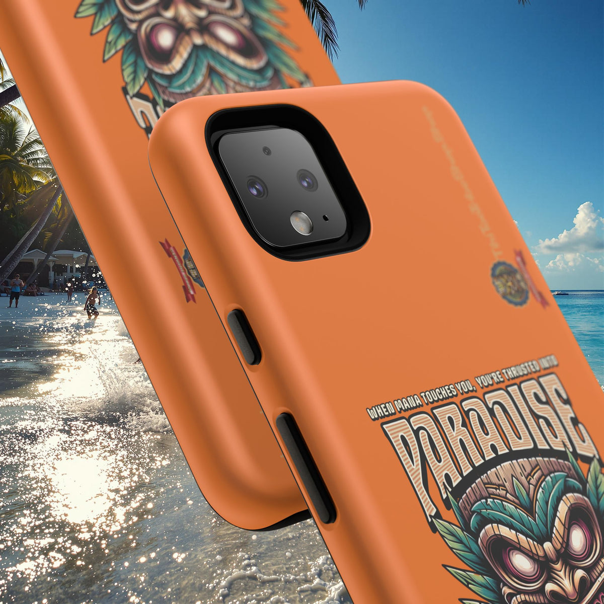 Tahaa – Coque Antichoc Premium « Tiki Féroce » | Design Tribal & Protection Maximale